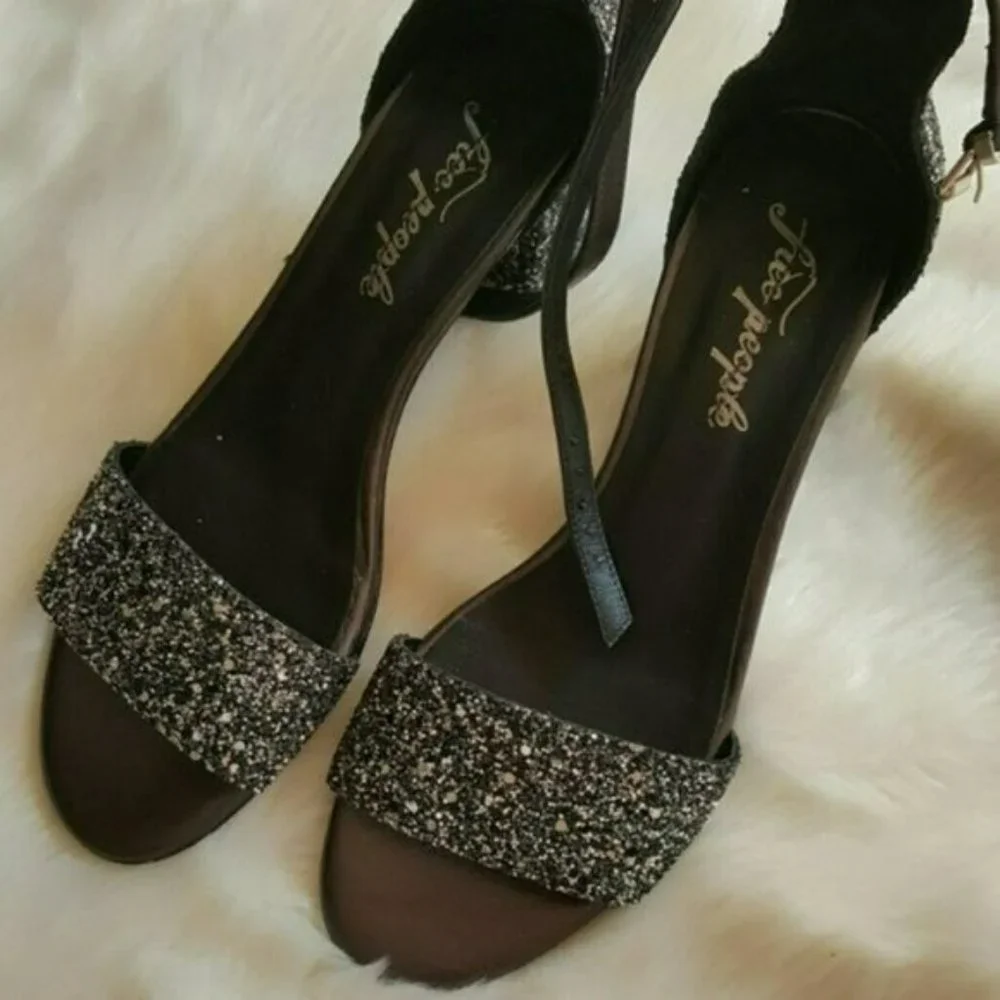 FREE PEOPLE Glitter Marigold Block Heel - … - Picture 3 of 4